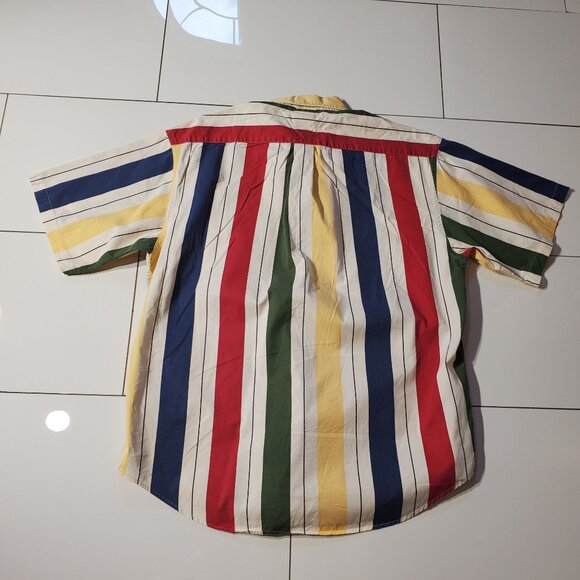 TOMMY HILFIGER STRIPED COTTON SHIRT SHORT SLEEVE SIZE XL - Picture 7 of 8